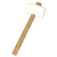 Киянка деревянная лакированная ручка, белая резина, 900г