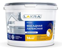 Краска фасадная латексная белоснежная 14кг Лакра