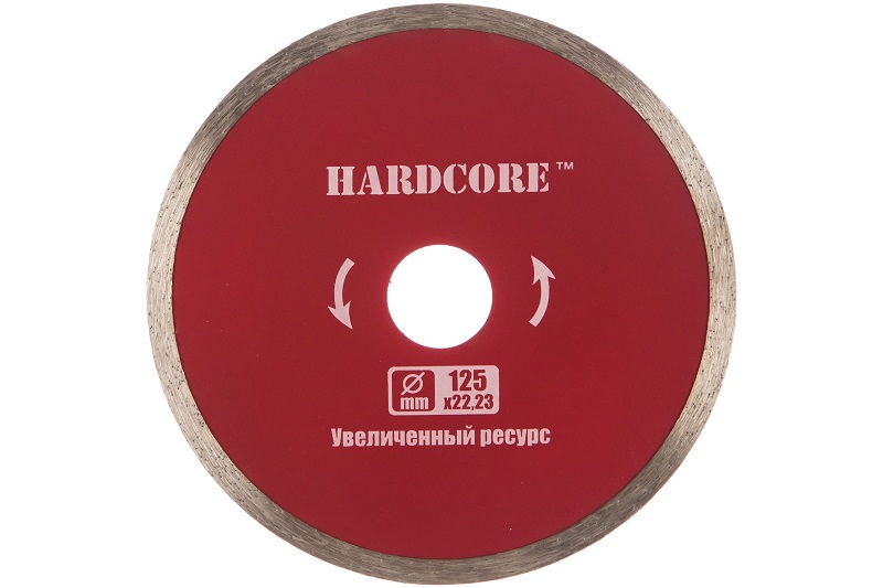 Фото Диск отрезной алмазный мокрый рез 125х22,23мм "Hardcore" Керамика