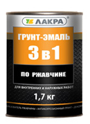 Грунт-эмаль 3в1 Черный "Лакра" 1,7кг