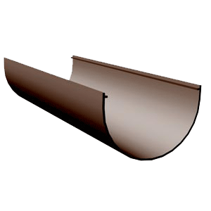 Фото Желоб водосточный 3м Альта-профиль Стандарт коричневый, диаметр 115 мм