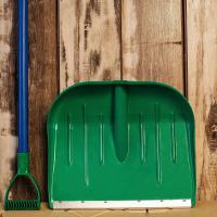 Лопата снеговая  Аляска с алюминиевой планкой черенок 40 цветной пластик