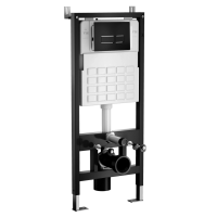 Система инсталляции WAVE, двухрежимная прямоугольная кнопка V2 черная