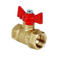 Кран Вода 1 ВР/ВР ручка-бабочка красная латунь VALFEX