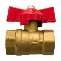 Кран Вода 1/2 ВР/ВР ручка-бабочка красная латунь Ду15 11Б27п1