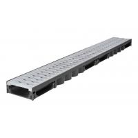 Лоток водоотвод Light mini 50 с пластиковой серой решеткой в сборе