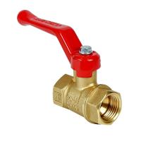 Кран Вода 1/2 ВР/ВР ручка-рычаг красный латунь Валфэкс