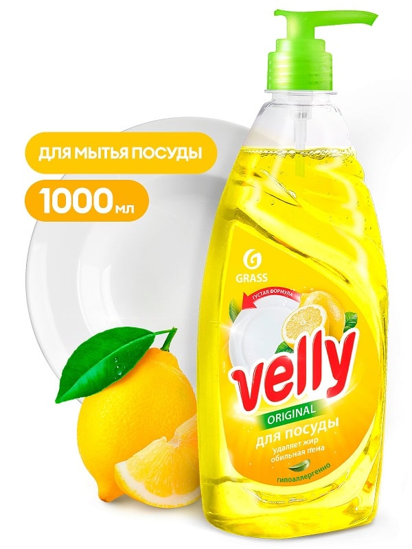 Фото Средство для мытья посуды Velly 1л Лимон