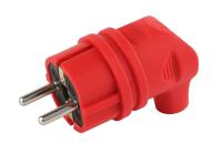 Вилка с/з красная с кольцом каучук 90град 16А