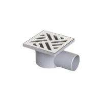 Трап горизонтальный 100x100 мм выпуск 50 мм с решеткой из нерж.стали