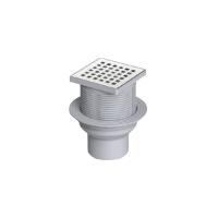 Трап вертикальный 150x150 мм выпуск 50 мм регулируемый с решеткой из нерж.стали