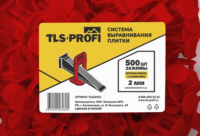 Система выравнивания плитки зажимы 100 шт 1 мм tls profi tls12017