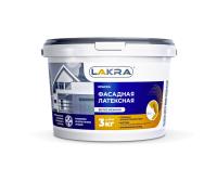 Краска фасадная латексная белоснежная 3кг Лакра