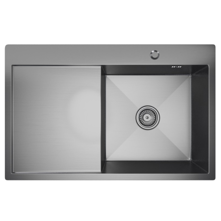 Мойка настольный монтаж 78х50 (3,0) прав.вып 3 1/2  сатин