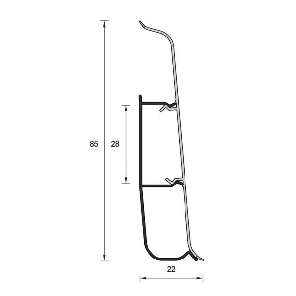 Плинтус Идеал Деконика  Белый матовый 85мм 2,2м 001