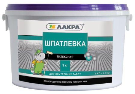 Фото Шпатлевка Лакра латексная для внутренних работ 3 кг