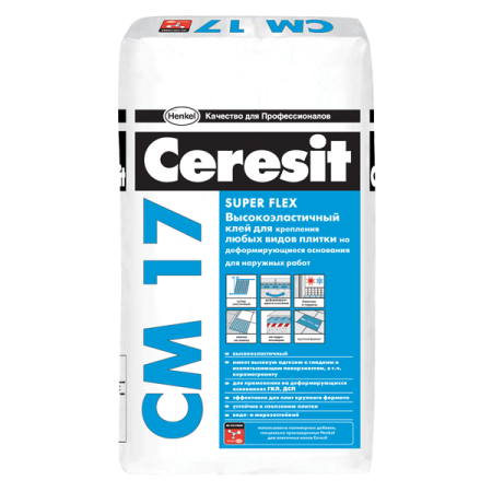 Клей плиточный Ceresit CM-17 высокоэластичный 25кг