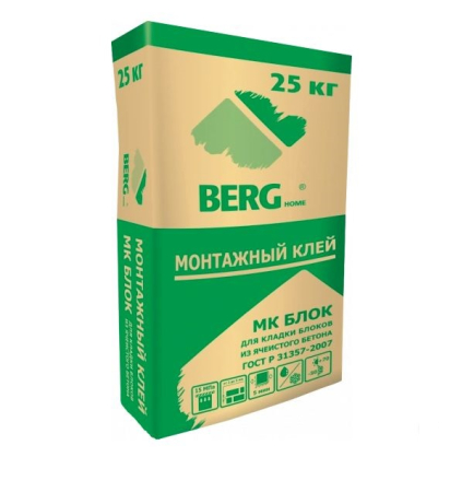 Клей монтажный BERG МК БЛОК 25 кг
