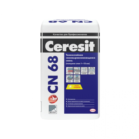 Пол смесь самовыравнивающая Ceresit CN 68 1-15мм 25кг