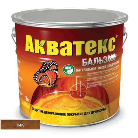 АКВАТЕКС®-бальзам Тик натуральное масло для древесины 0,75л.