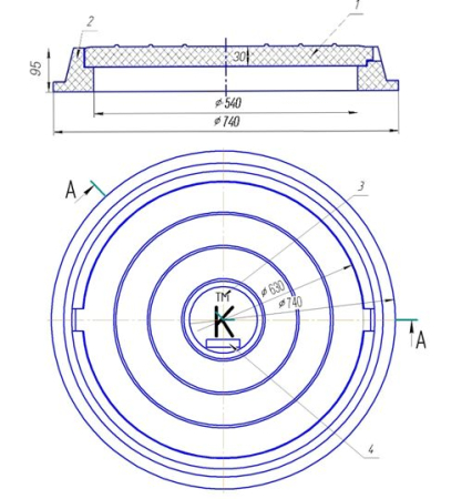 Фото Люк смотровой (легкий) зеленый из песчанно полимерной композиции