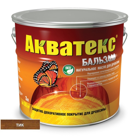 Фото АКВАТЕКС®-бальзам Тик натуральное масло для древесины 0,75л.