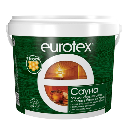 EUROTEX® -САУНА защитно-декоративное покрытие для древесины 0,9 кг